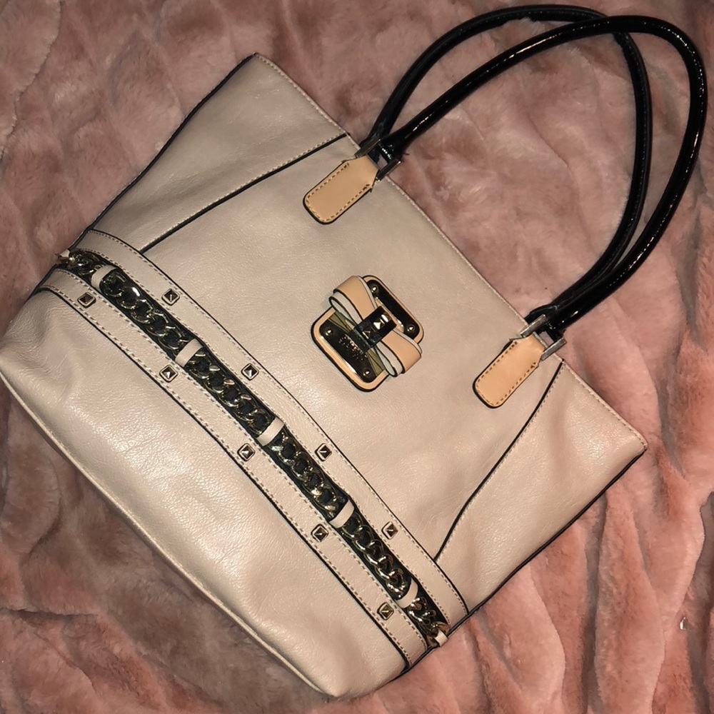 Guess pink & black purse